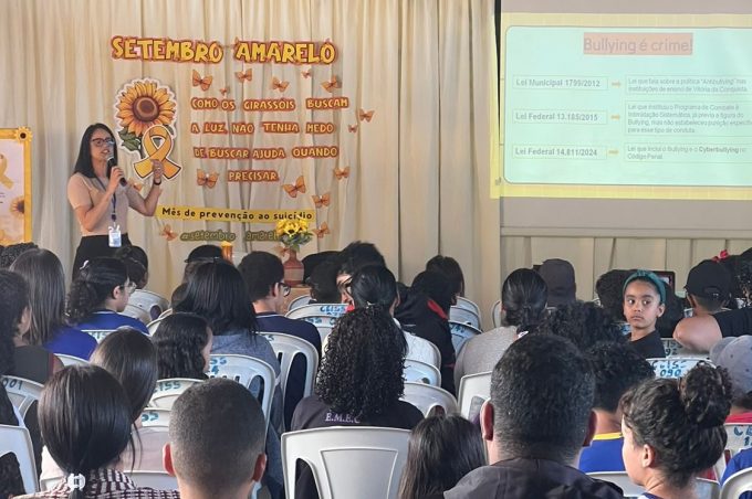 Escola Municipal Euclides da Cunha recebe palestra do Núcleo de Prevenção e Monitoramento da Violência nas Escolas