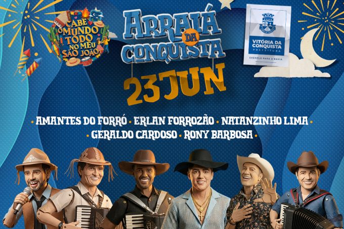 Arraiá da Conquista recebe Natanzinho Lima, Geraldo Cardoso, Erlan Forrozão, Rony Barbosa e Amantes do Forró nesta terça