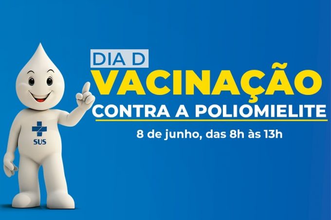 Dia D de vacinação contra poliomielite acontece neste sábado, 8, em todas as unidades de saúde