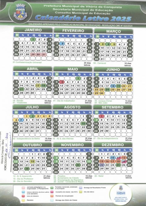 Conselho Municipal de Educação aprova calendário letivo para 2025 ...