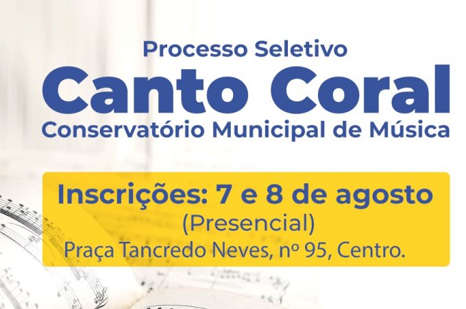 Inscrições para Canto Coral Infanto-Juvenil no Conservatório Municipal de Música começaram hoje