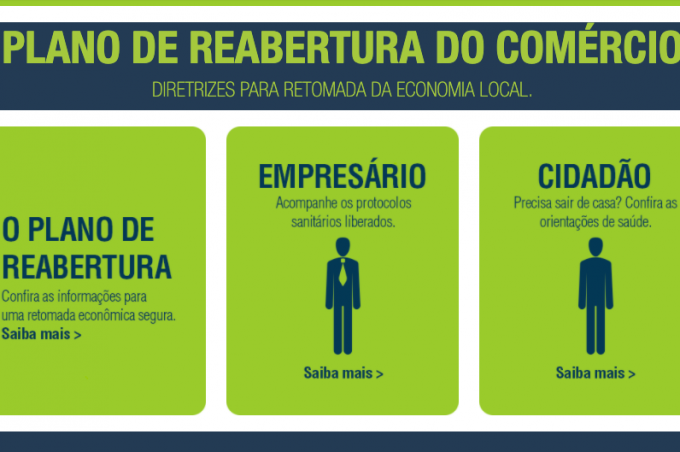 Página fornece orientações a empresários e cidadãos para uma retomada segura das atividades comerciais