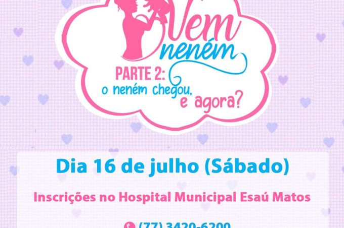 Fundação de Saúde abre inscrições para o curso “Vem Neném 2” incluindo temas referentes ao pós-parto