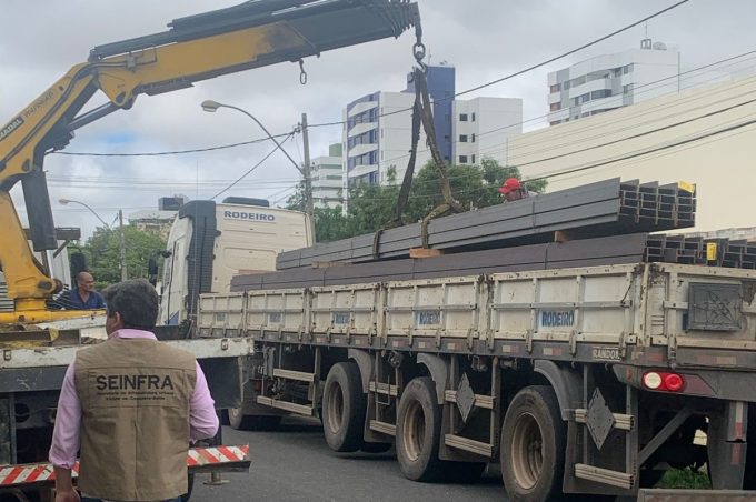 Material para a Olívia chega e prefeita determina retomada imediata da obra