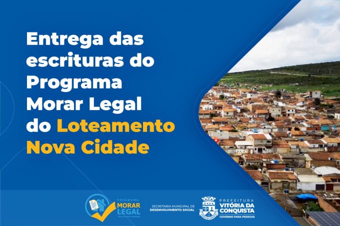 Prefeitura entrega mais de 500 escrituras para os moradores do loteamento Nova Cidade nesta terça-feira, 7