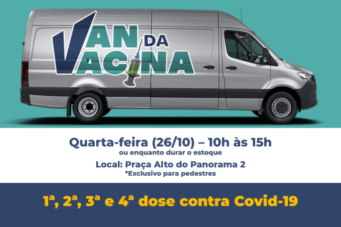 Alto do Panorama 2 recebe Van da Vacina nesta quarta-feira com oferta de 1ª a 4ª doses contra Covid-19