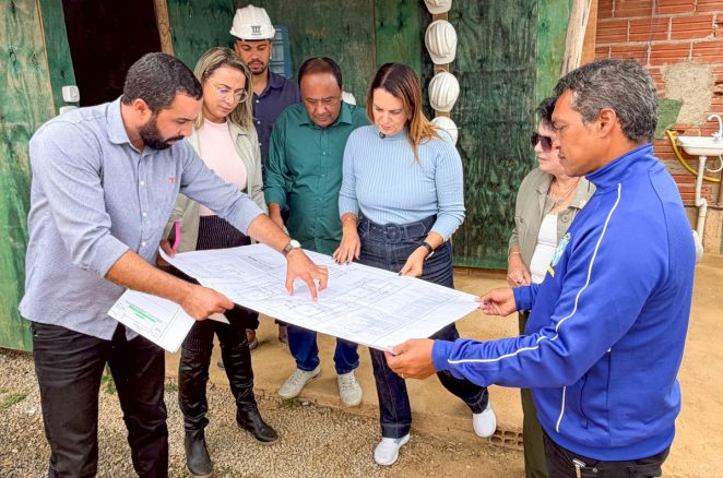 Governo Municipal visita obras de construção de nova escola e creche nos bairros Simão e Campinhos