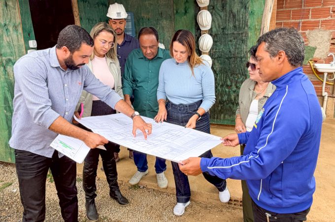 Governo Municipal visita obras de construção de nova escola e creche nos bairros Simão e Campinhos