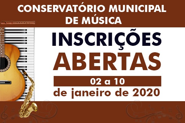 Inscrições abertas para seleção do Conservatório Municipal de Música