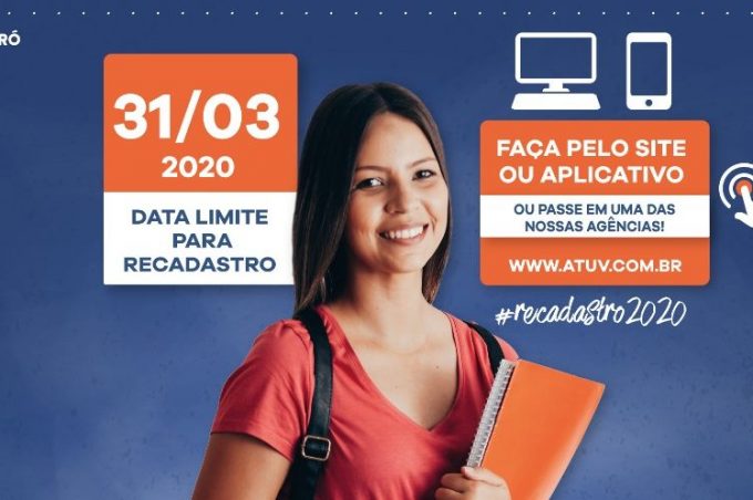 Estudantes devem fazer cadastro e recadastro do bilhete eletrônico até 31 de março