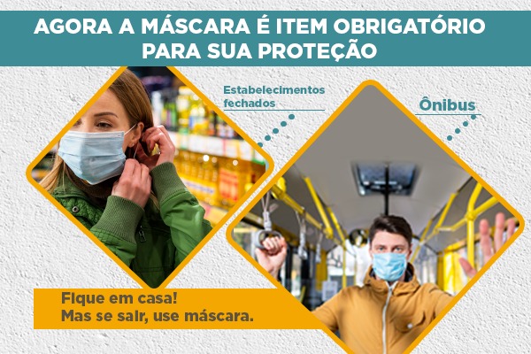 Decreto Municipal: Máscaras passam a ser obrigatórias em ônibus e estabelecimentos