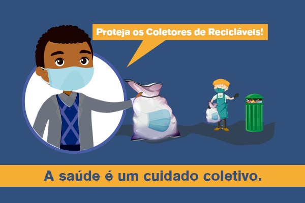 Prefeitura orienta sobre os cuidados no descarte de máscaras