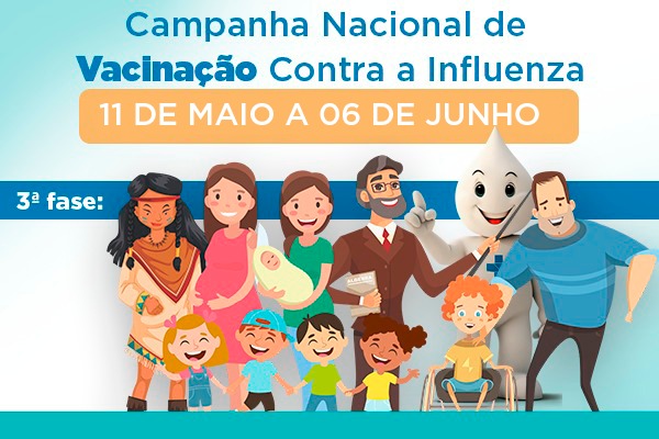 3ª fase da Campanha de Vacinação contra a Influenza começa na próxima segunda (11)