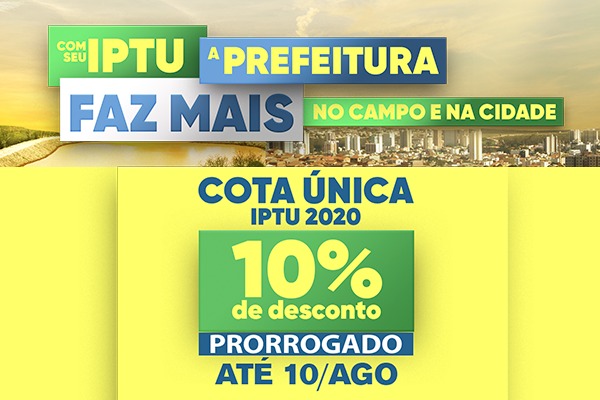 Cota única com 10% de desconto é prorrogada até 10 de agosto