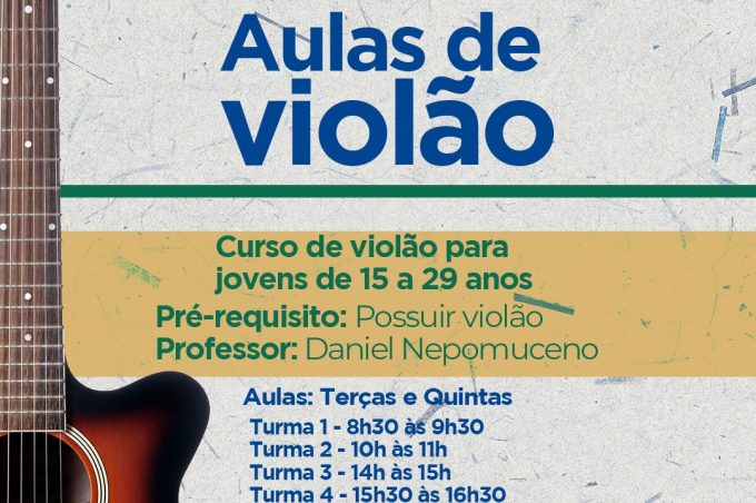Coordenação da Juventude abre inscrições para o curso de violão