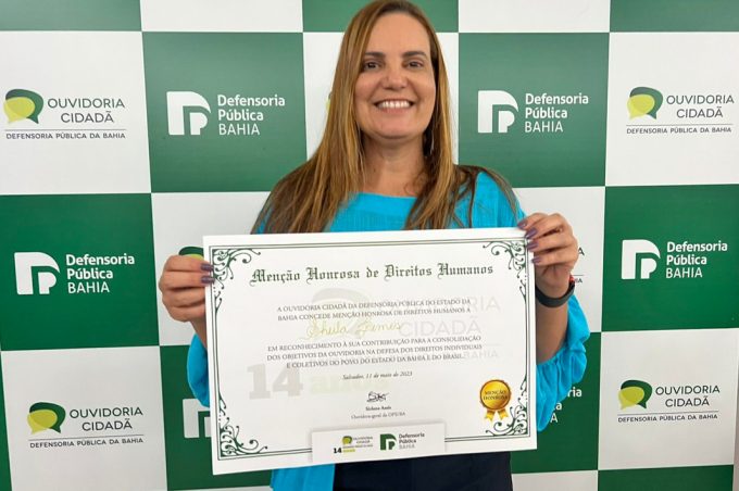 Prefeita recebe Menção Honrosa de Direitos Humanos da Ouvidoria Cidadã da Defensoria Pública da Bahia