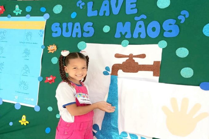 Em ação do Selo Unicef, Cmeis Heleusa Câmara e Pedro Emílio Passos realizam projeto “Lavar as mãos para evitar doenças”