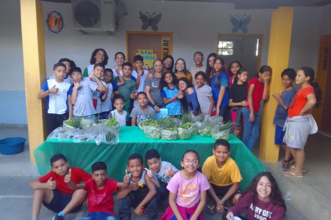 Cooperativa Mirim da Escola Municipal Conquista Criança realiza primeira colheita de 2024