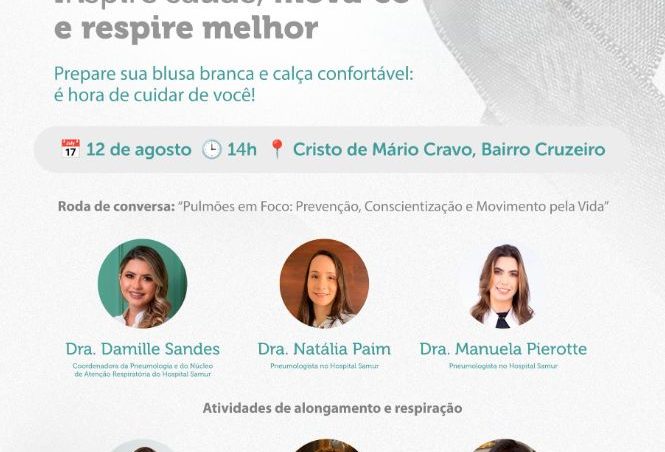 Agosto Branco: com foco na saúde pulmonar, campanha será lançada na área do mirante do Cristo nesta terça-feira, 12