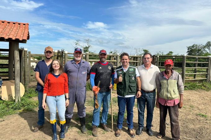 Equipe da SMDR visita campos do projeto Citrus do Futuro e acompanha trabalho de inseminação artificial