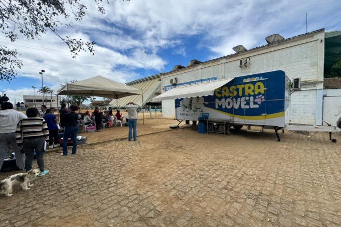Castramóvel atende cães e gatos do bairro Bateias II até amanhã. Unidade móvel se encontra no estacionamento do Caic