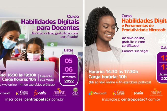 Com apoio da Prefeitura, Centro Poeta abre inscrições para cursos de habilidades digitais para jovens e professores
